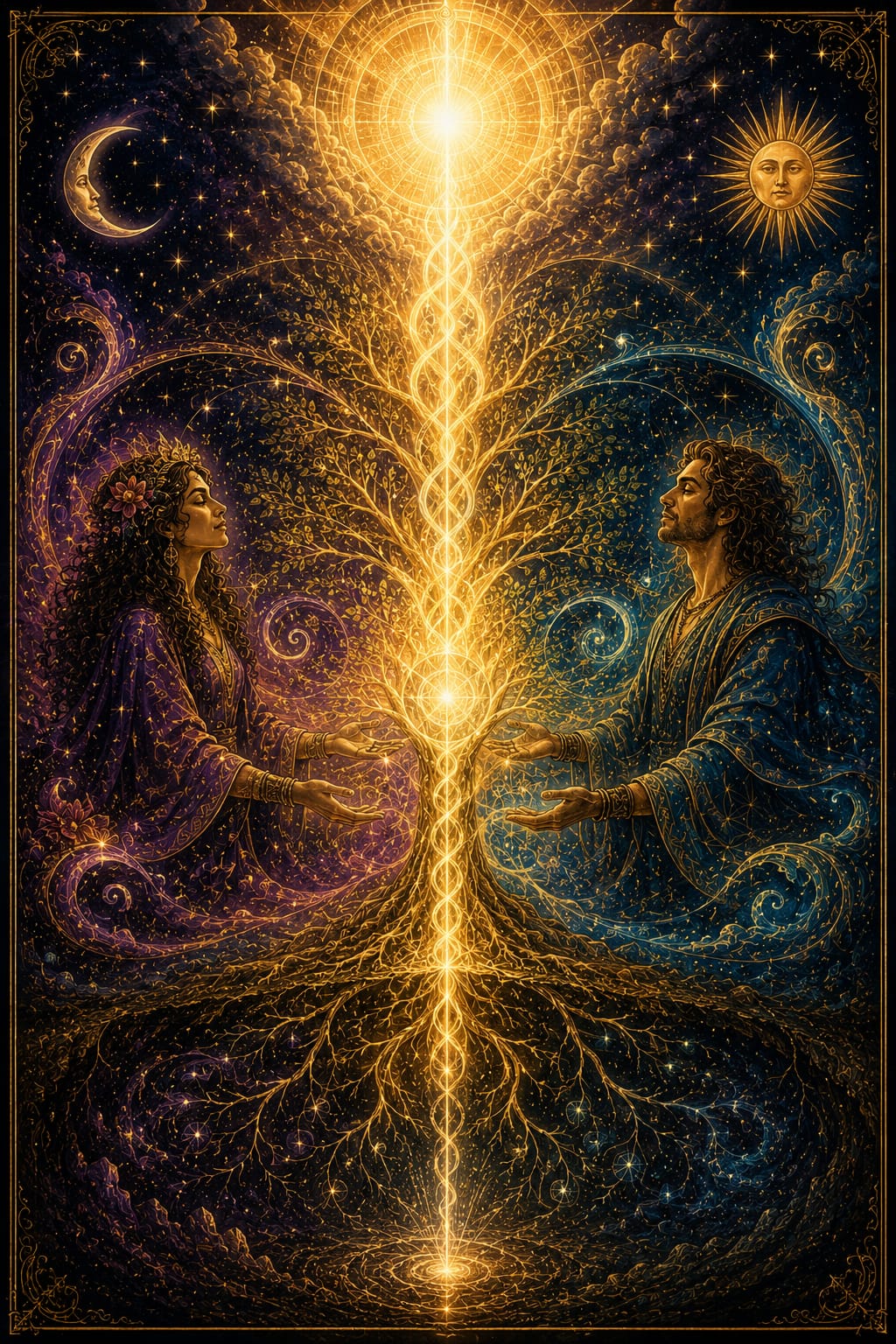 Divine feminine and divine masculine artwork